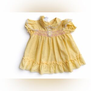 Vintage Smocked Ruffle Baby Dress